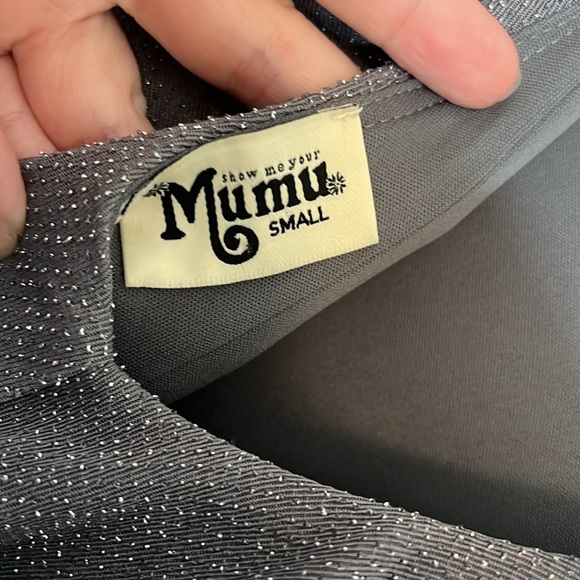 Show Me Your MuMu Women’s Size Small Floor Length Silver Sparkly Prom Gown - Picture 7 of 11